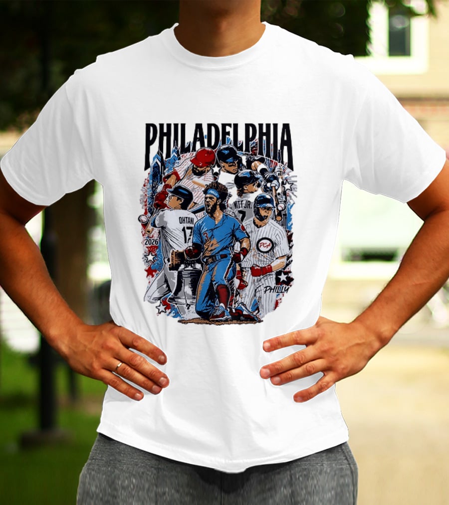 Philadelphia MLB Players All Star 2026 Bryce Harper Tatis Jr Ohtani Philly Sports T-Shirt