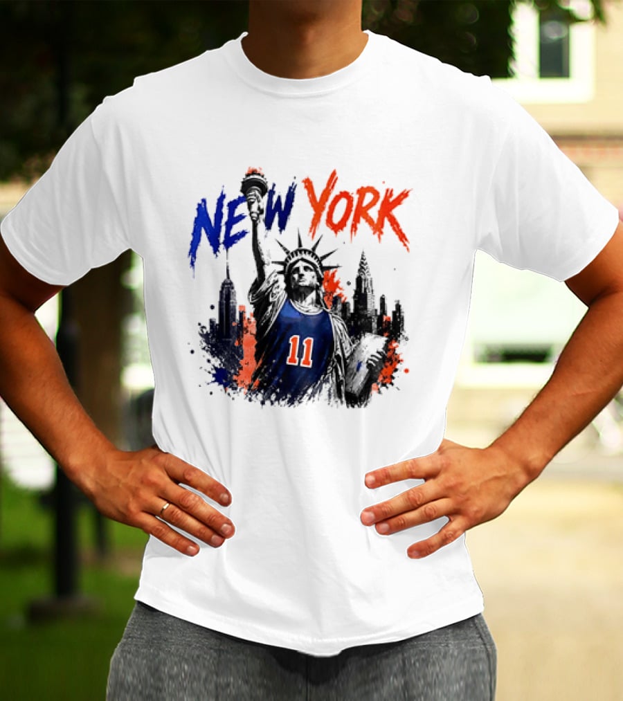 New York Statue Of Liberty Knicks Jersey City Skyline 11 T-Shirt