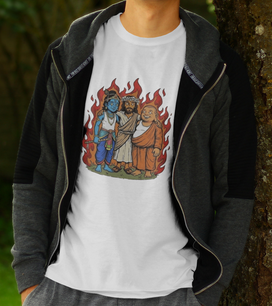 You Cannot Treat People Like Garbage Krishna Jesus Buddha Friendship T-Shirt