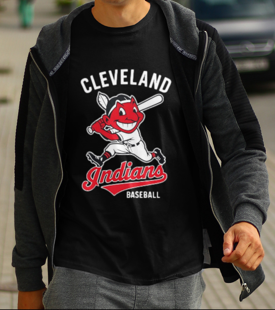 Cleveland Indians Baseball Chief Wahoo Cartoon Batter T-Shirt