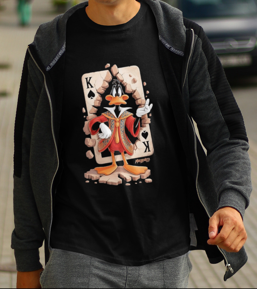 Daffy Duck King Of Spades K Playing Card Mazeness T-Shirt