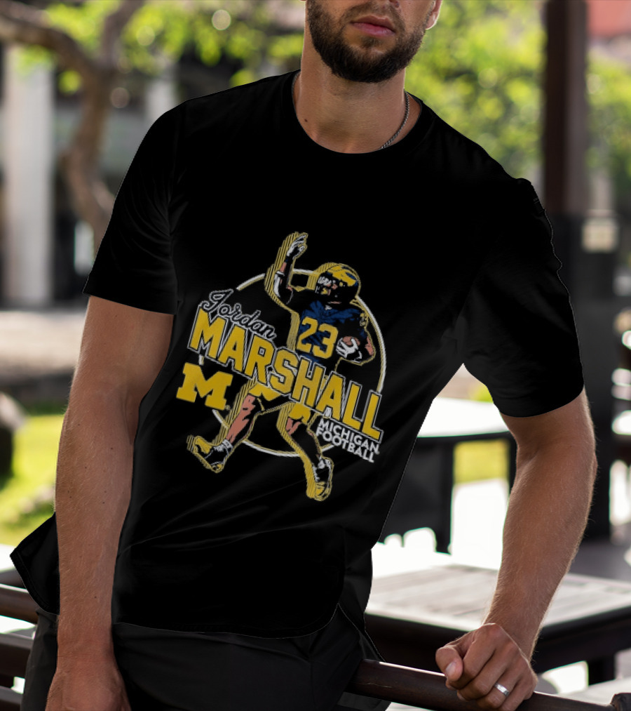 Jordan Marshall 23 Michigan Wolverines Football M T-Shirt