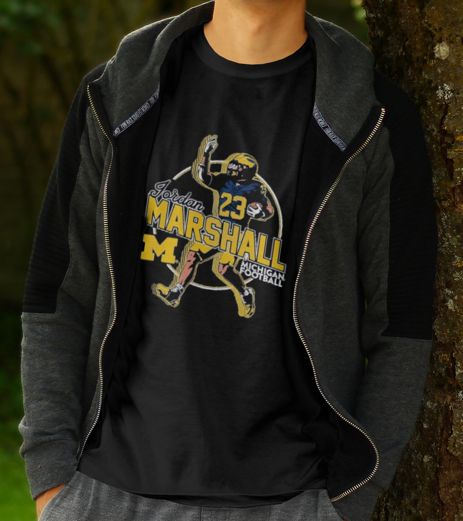 Jordan Marshall 23 Michigan Wolverines Football M T-Shirt