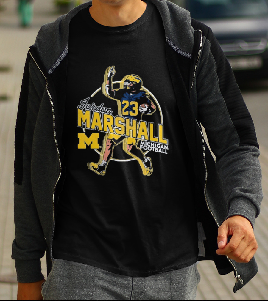 Jordan Marshall 23 Michigan Wolverines Football M T-Shirt