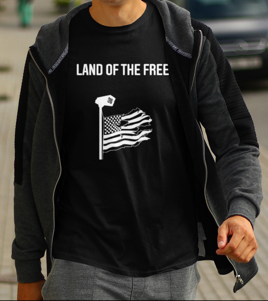 Land Of The Free American Flag Surveillance State T-Shirt