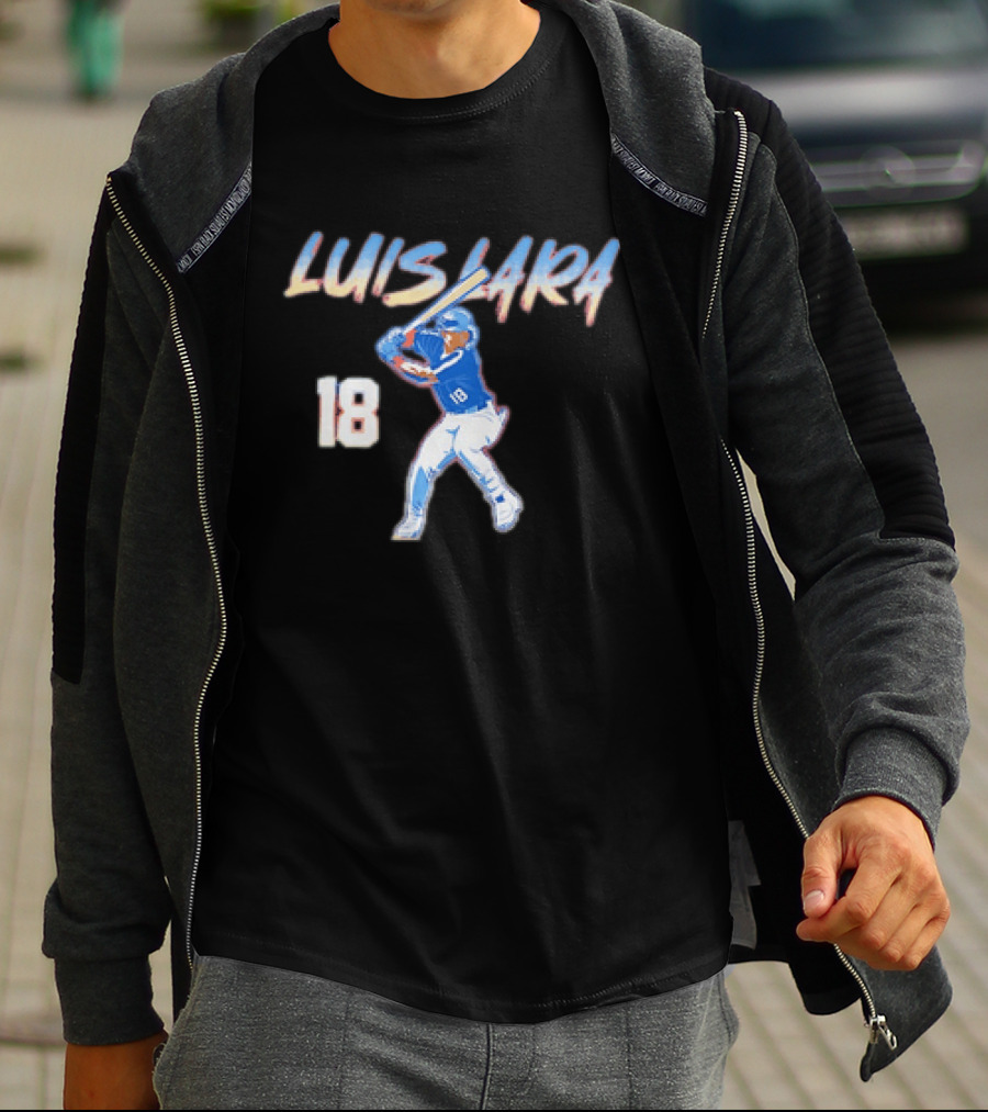 Luis Lara 18 Milwaukee Brewers Slugger Swing T-Shirt