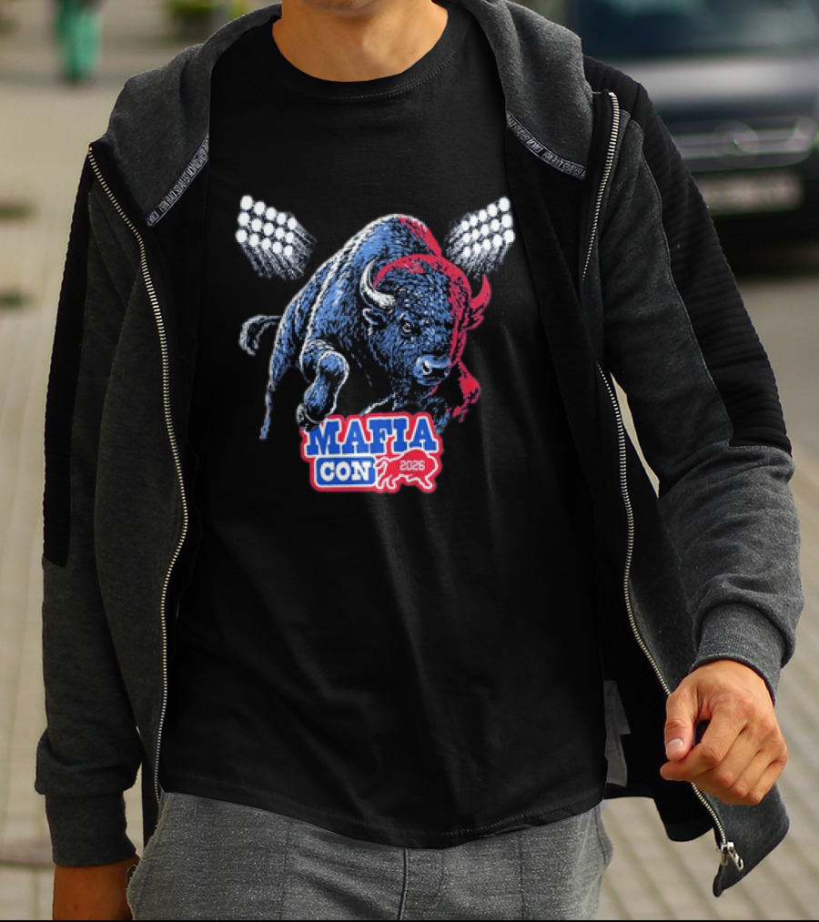 Mafia Con 2026 Buffalo Bills Bison Stadium Lights T-Shirt
