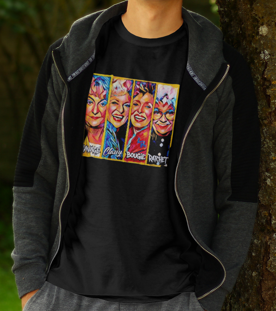 The Golden Girls Savage Classy Bougie Ratchet Collage Vintage Pop T-Shirt