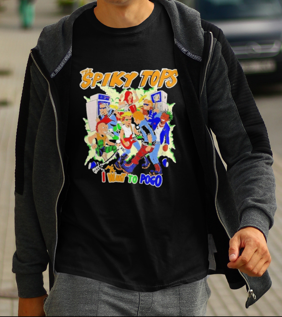 The Spiky Tops I Want To Pogo Punk Rock Music Band Comic T-Shirt