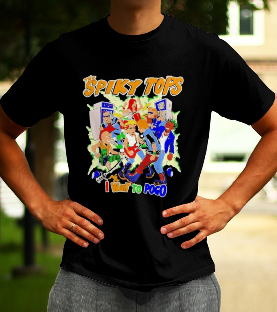 The Spiky Tops I Want To Pogo Punk Rock Music Band Comic T-Shirt