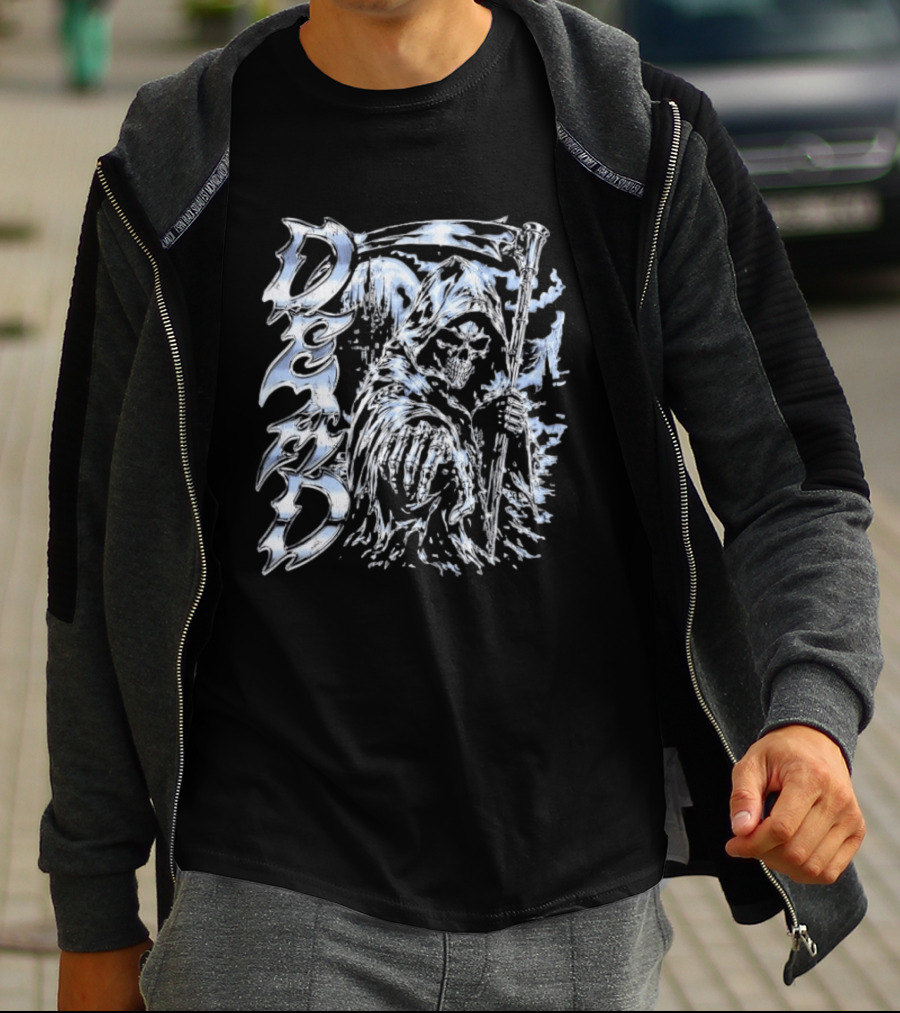 Dead Grim Reaper Gothic Storm Lightning T-Shirt