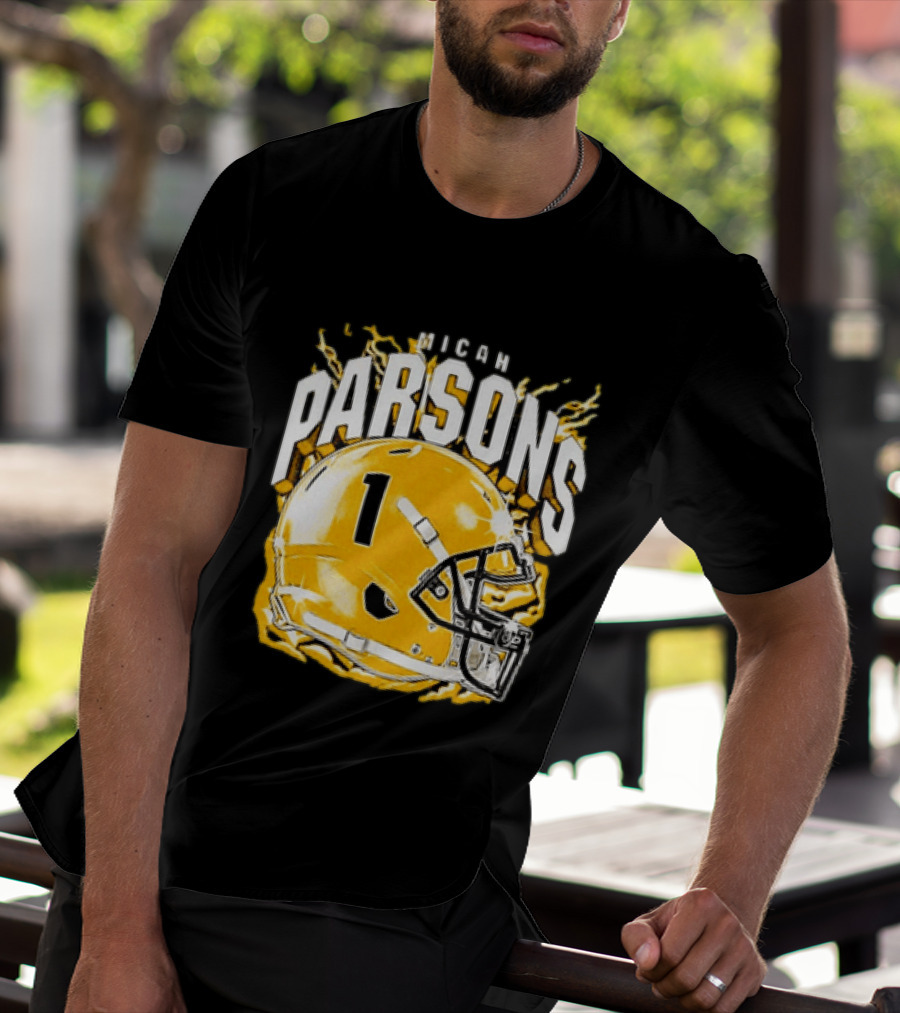 Micah Parsons No 1 Football Helmet Explosion T-Shirt