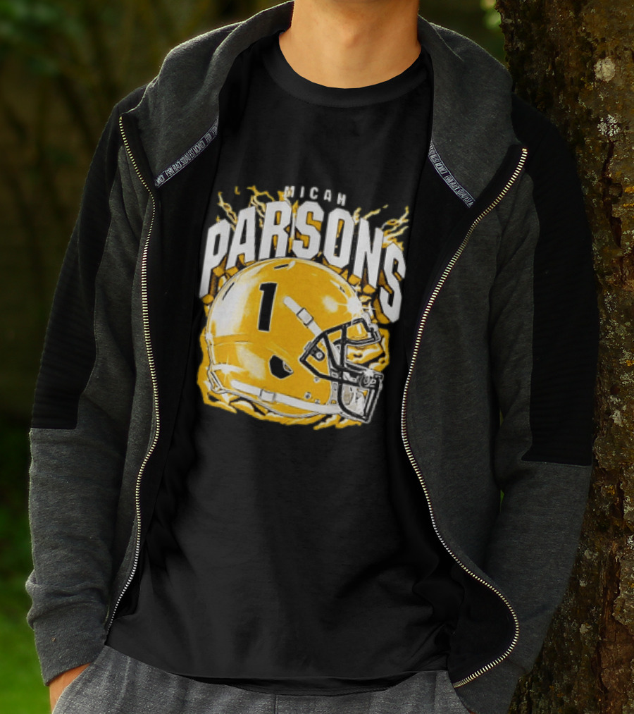Micah Parsons No 1 Football Helmet Explosion T-Shirt