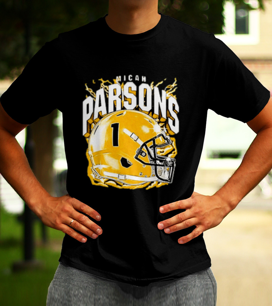 Micah Parsons No 1 Football Helmet Explosion T-Shirt