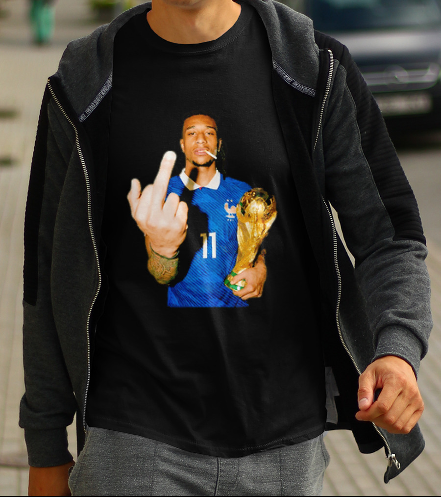 France National Team Number 11 Middle Finger Trophy Gesture T-Shirt