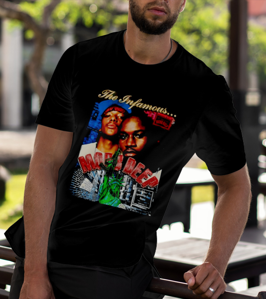 The Infamous Mobb Deep Havoc Prodigy Queensbridge South Houses New York City Statue Of Liberty T-Shirt