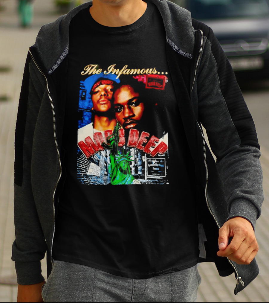 The Infamous Mobb Deep Havoc Prodigy Queensbridge South Houses New York City Statue Of Liberty T-Shirt