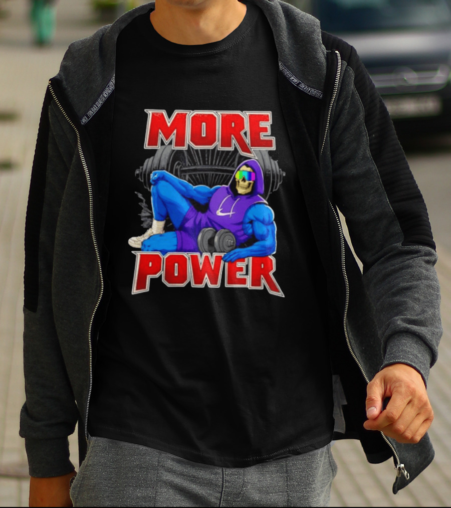 More Power Skeletor Masters Of The Universe Muscle Workout T-Shirt