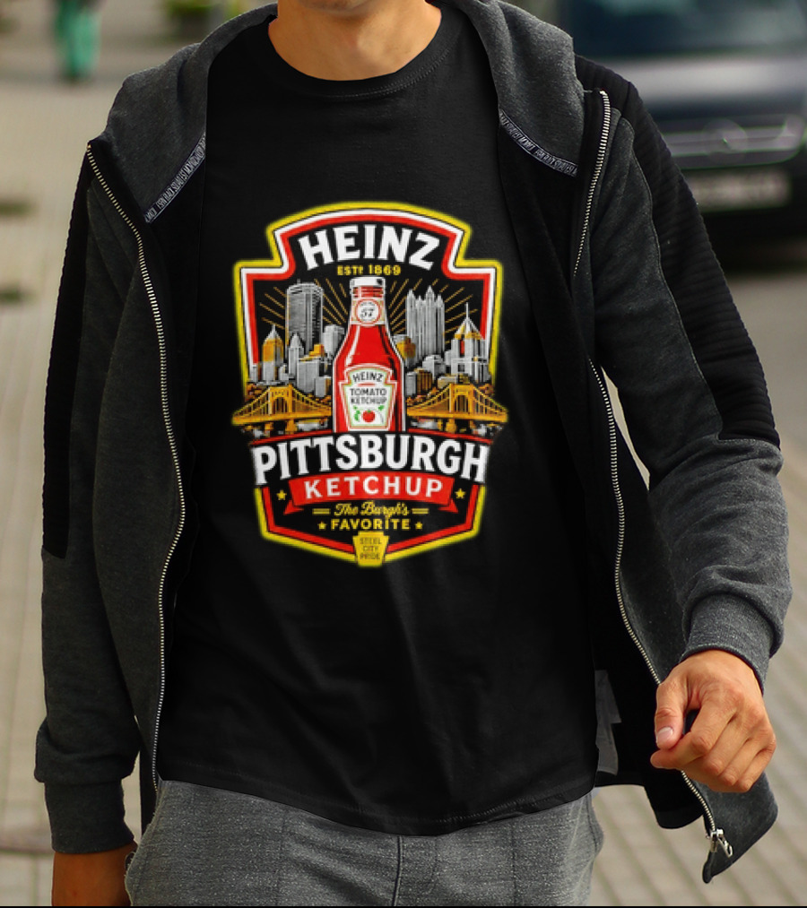 Heinz Pittsburgh Ketchup The Burgh's Favorite Steel City Pride Est 1869 T-Shirt