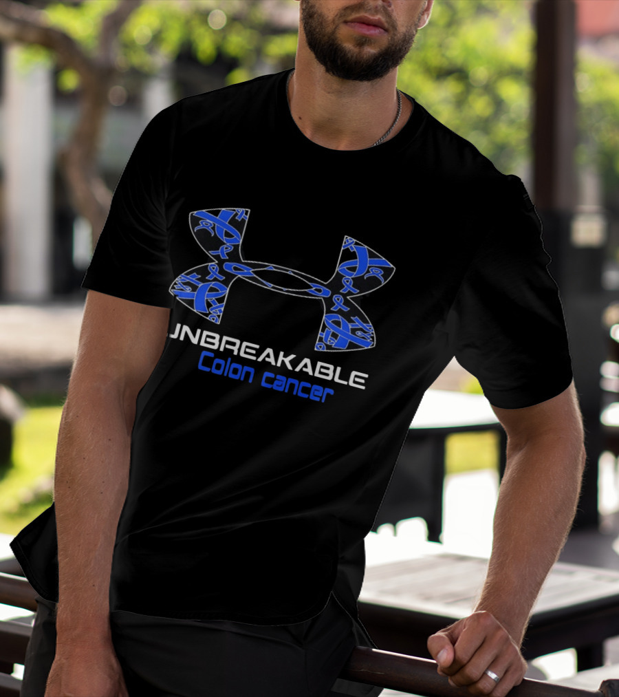 Unbreakable Colon Cancer Under Armour Blue Ribbon Awareness T-Shirt