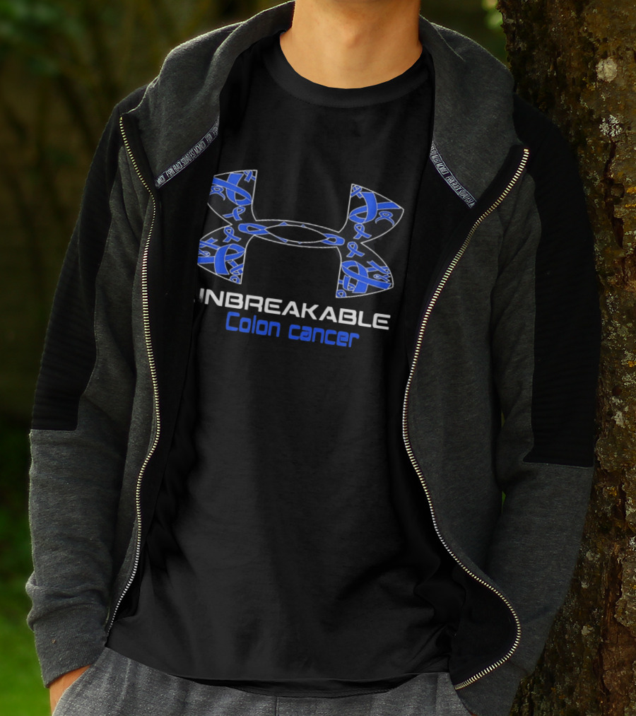 Unbreakable Colon Cancer Under Armour Blue Ribbon Awareness T-Shirt