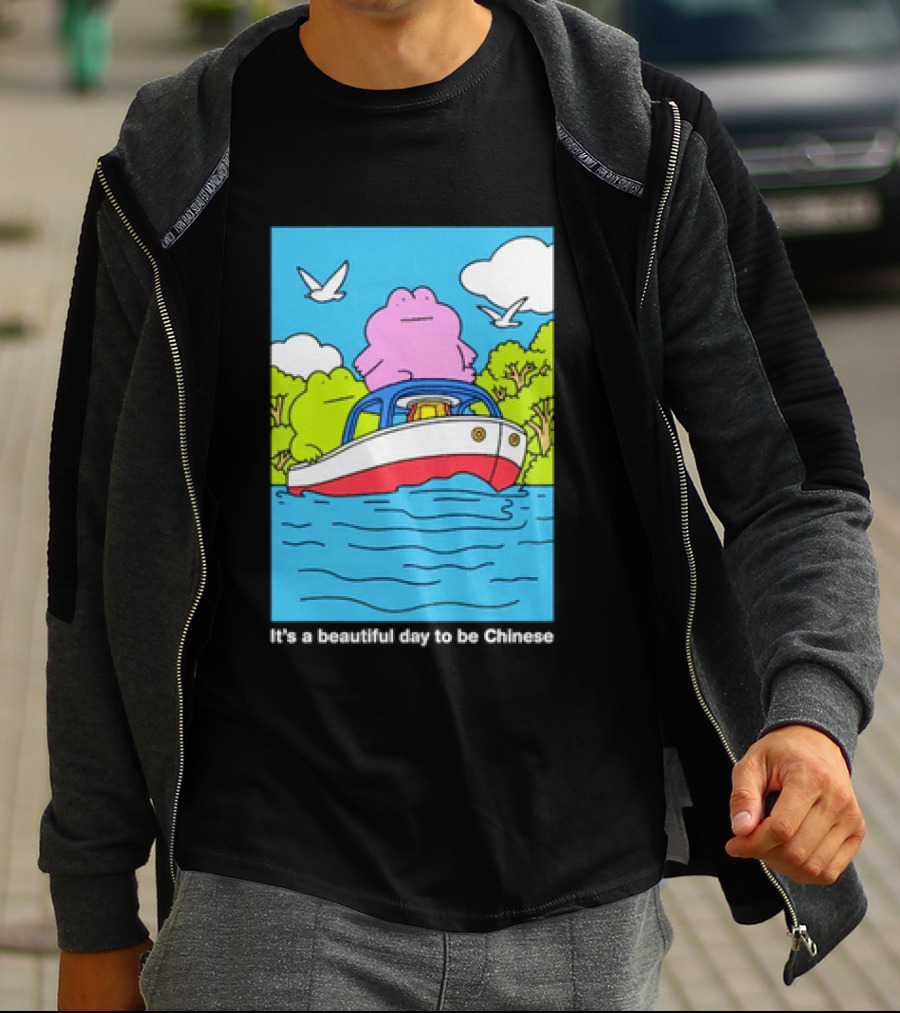 It's A Beautiful Day To Be Chinese Frog On A Boat T-Shirt