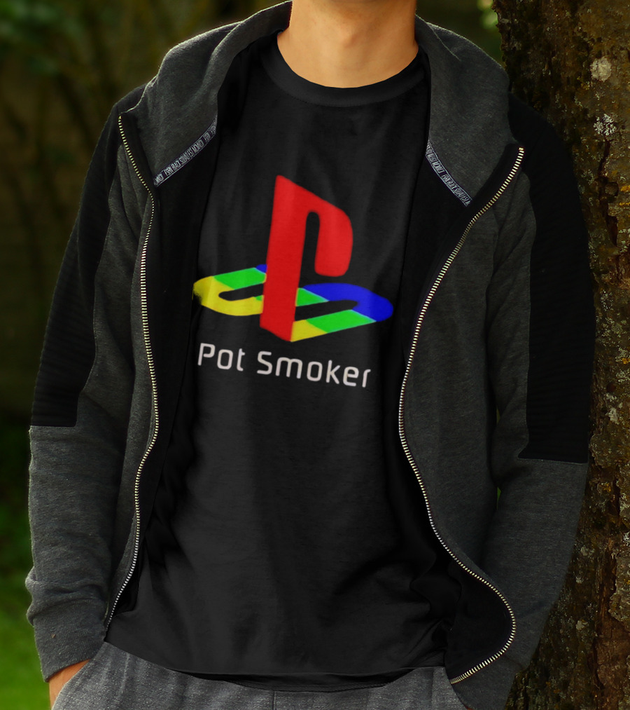 PlayStation Pot Smoker Iconic Colorful Gaming T-Shirt
