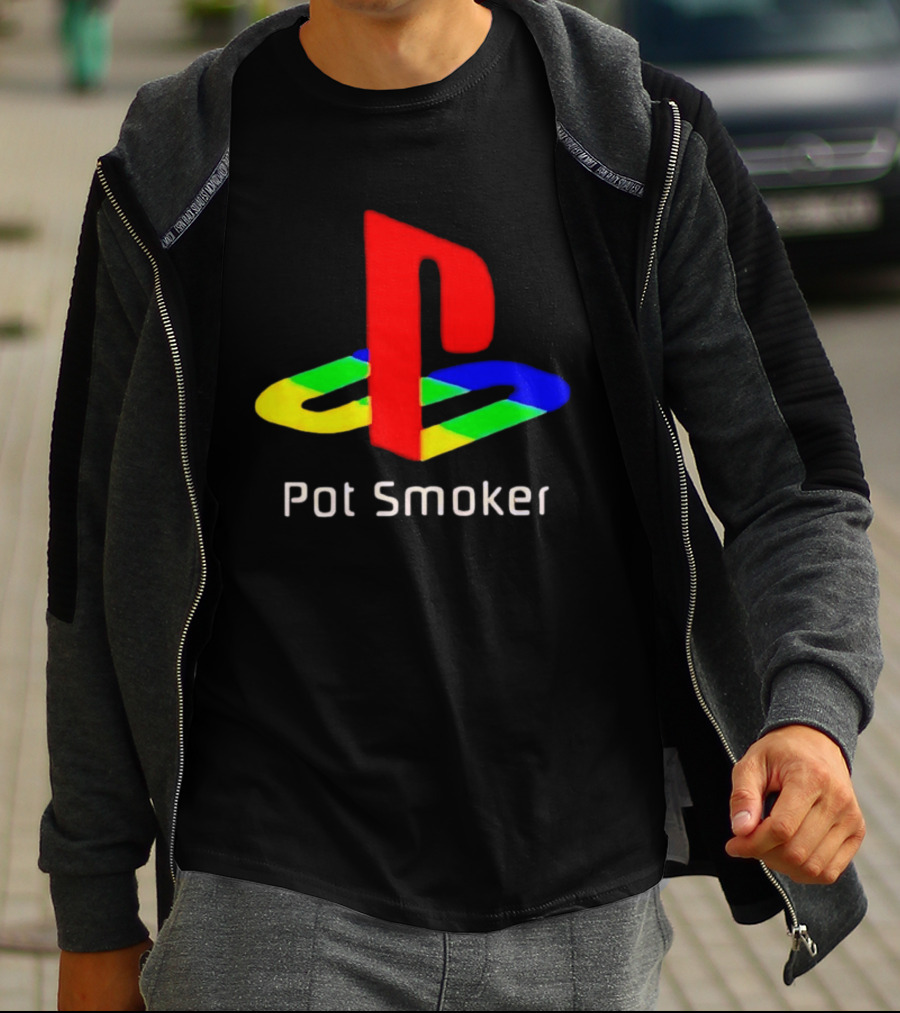 PlayStation Pot Smoker Iconic Colorful Gaming T-Shirt