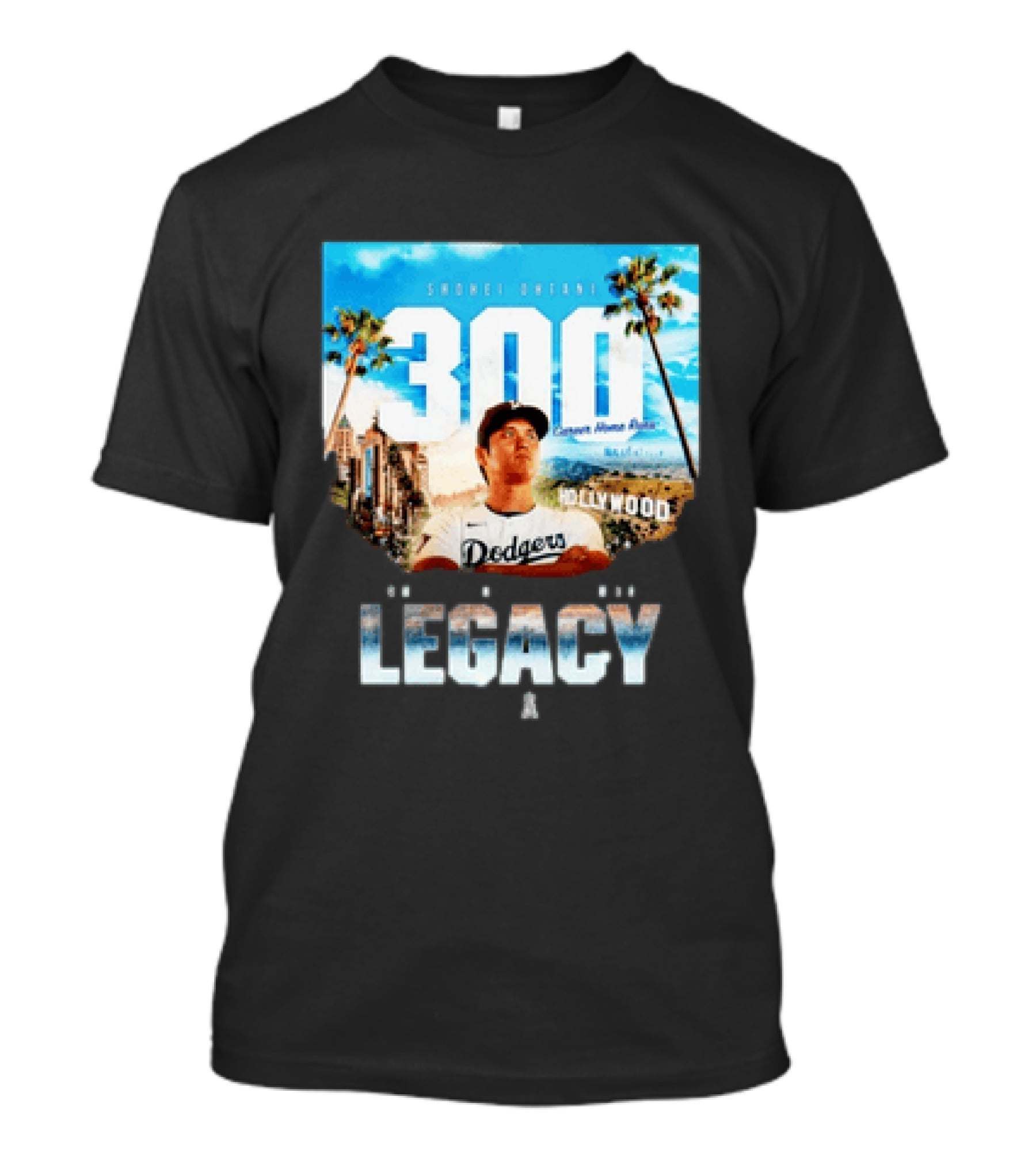 Shohei Ohtani 300 Career Home Runs Los Angeles Legacy Hollywood Dodgers T-Shirt