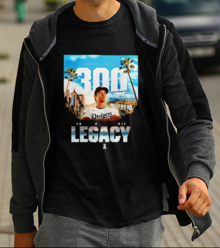 Shohei Ohtani 300 Career Home Runs Los Angeles Legacy Hollywood Dodgers T-Shirt