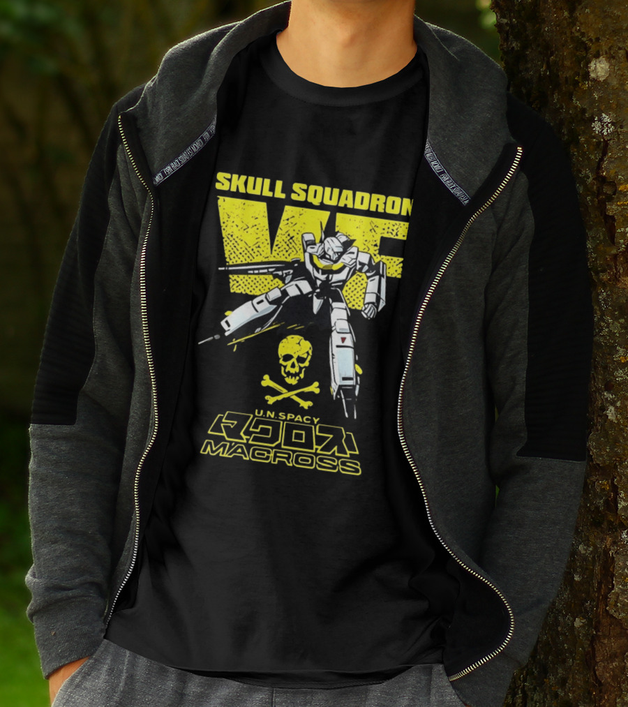 Skull Squadron VF U.N. Spacy Macross Anime Valkyrie T-Shirt