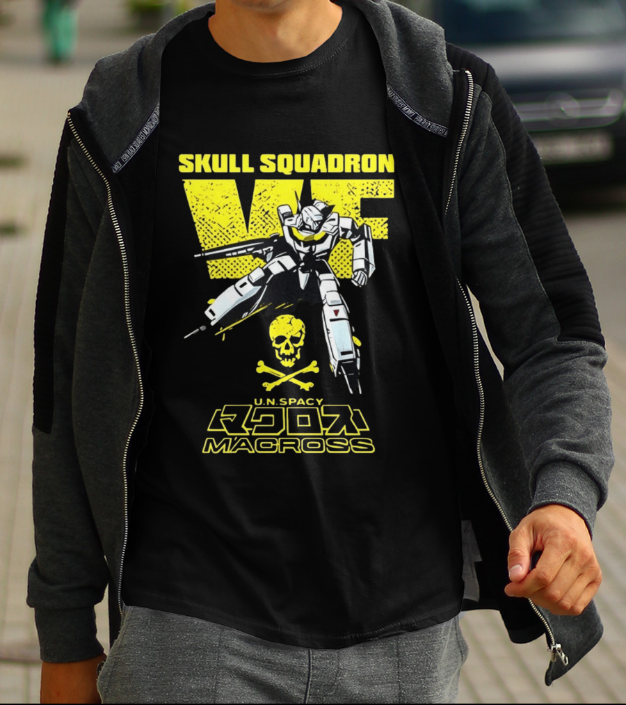 Skull Squadron VF U.N. Spacy Macross Anime Valkyrie T-Shirt