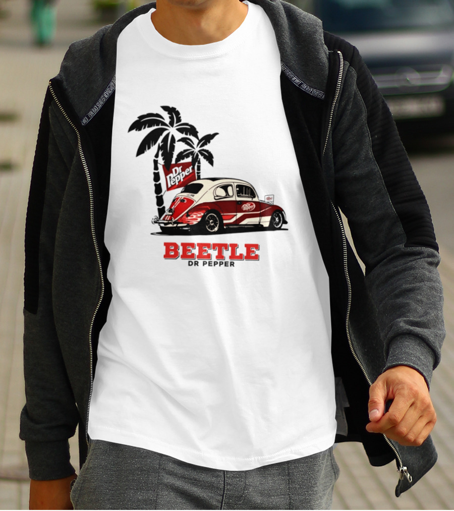 Beetle Dr Pepper Volkswagen Car With Palm Tree T-Shirt