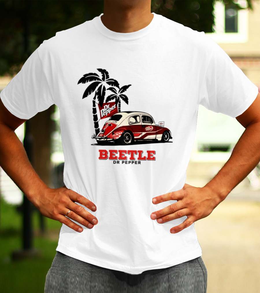Beetle Dr Pepper Volkswagen Car With Palm Tree T-Shirt