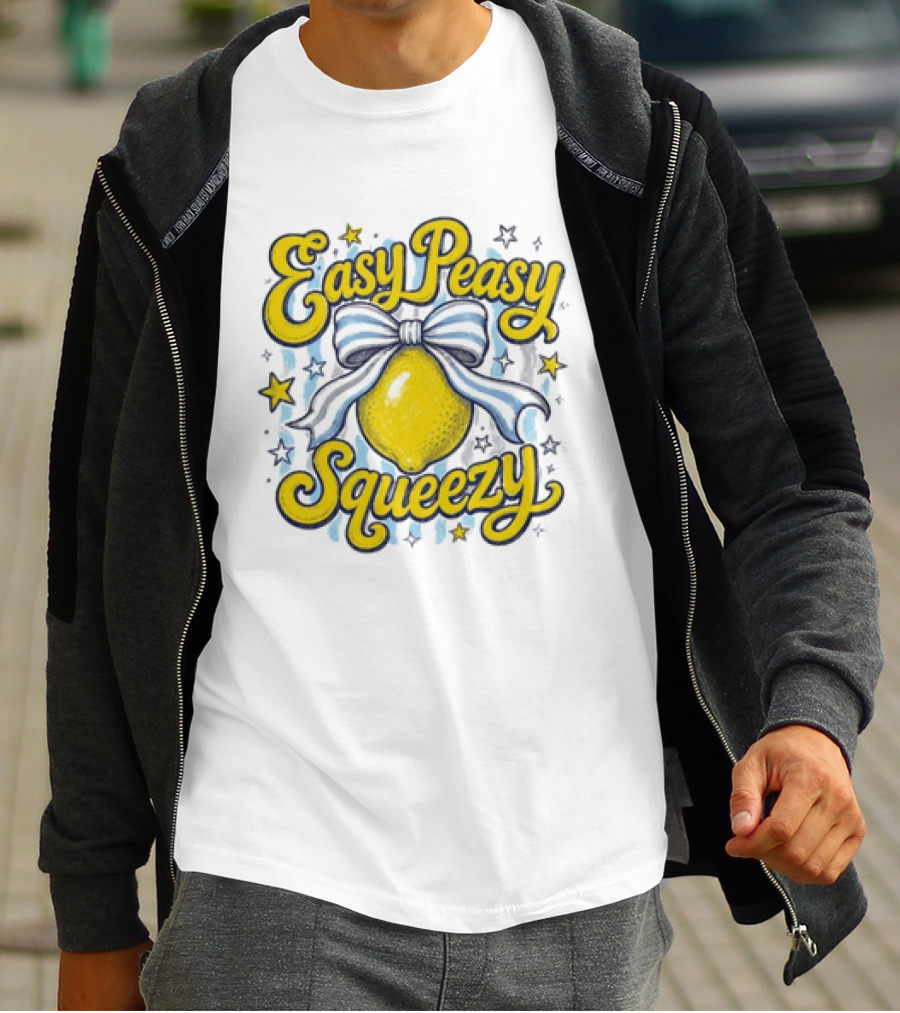 Easy Peasy Squeezy Lemon Bow Stars T-Shirt