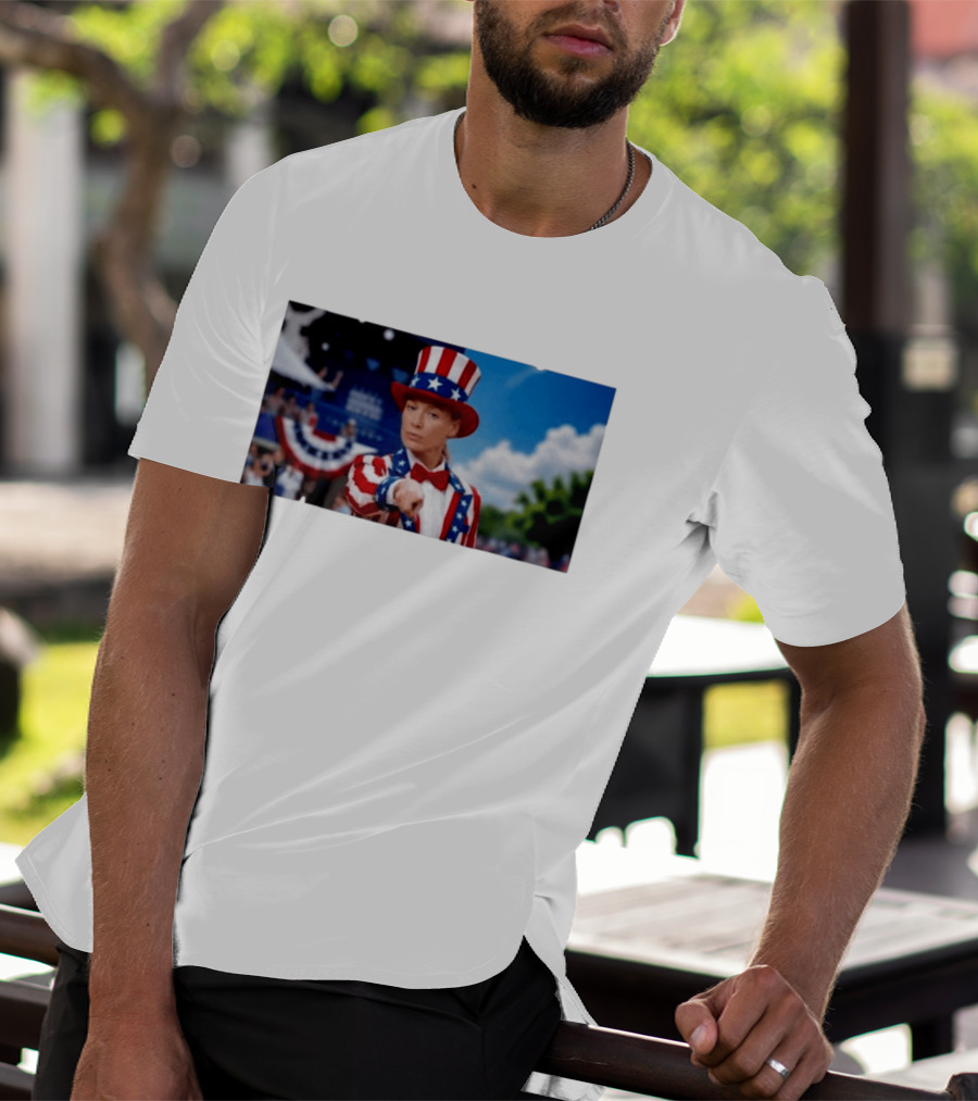Sophia Cunningham Uncle Sam Patriotic Costume Red White Blue Stars And Stripes T-Shirt