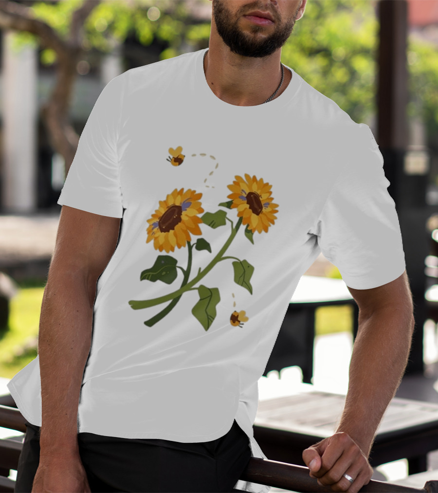Sunflower Good Times With Sunflowers Bees And Scar Suowers T-Shirt
