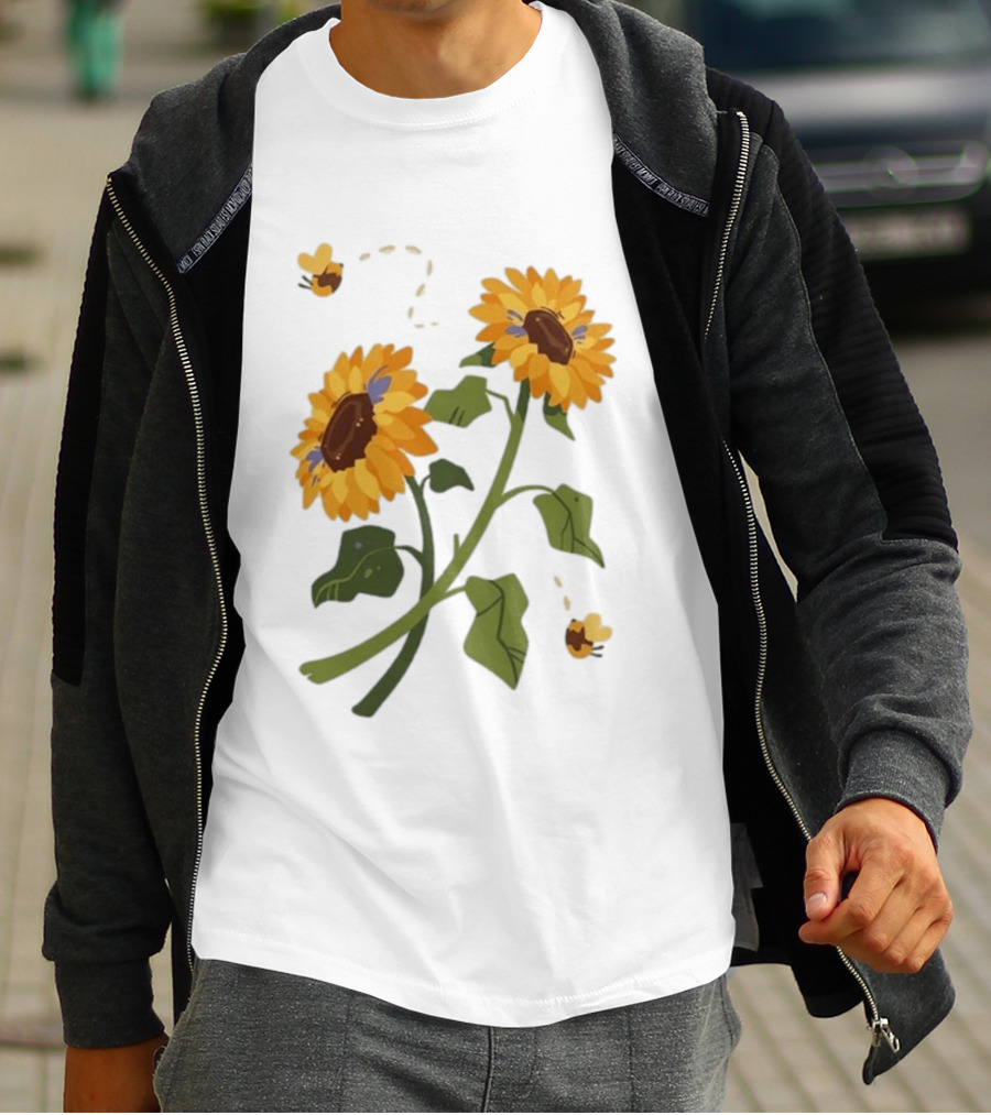 Sunflower Good Times With Sunflowers Bees And Scar Suowers T-Shirt