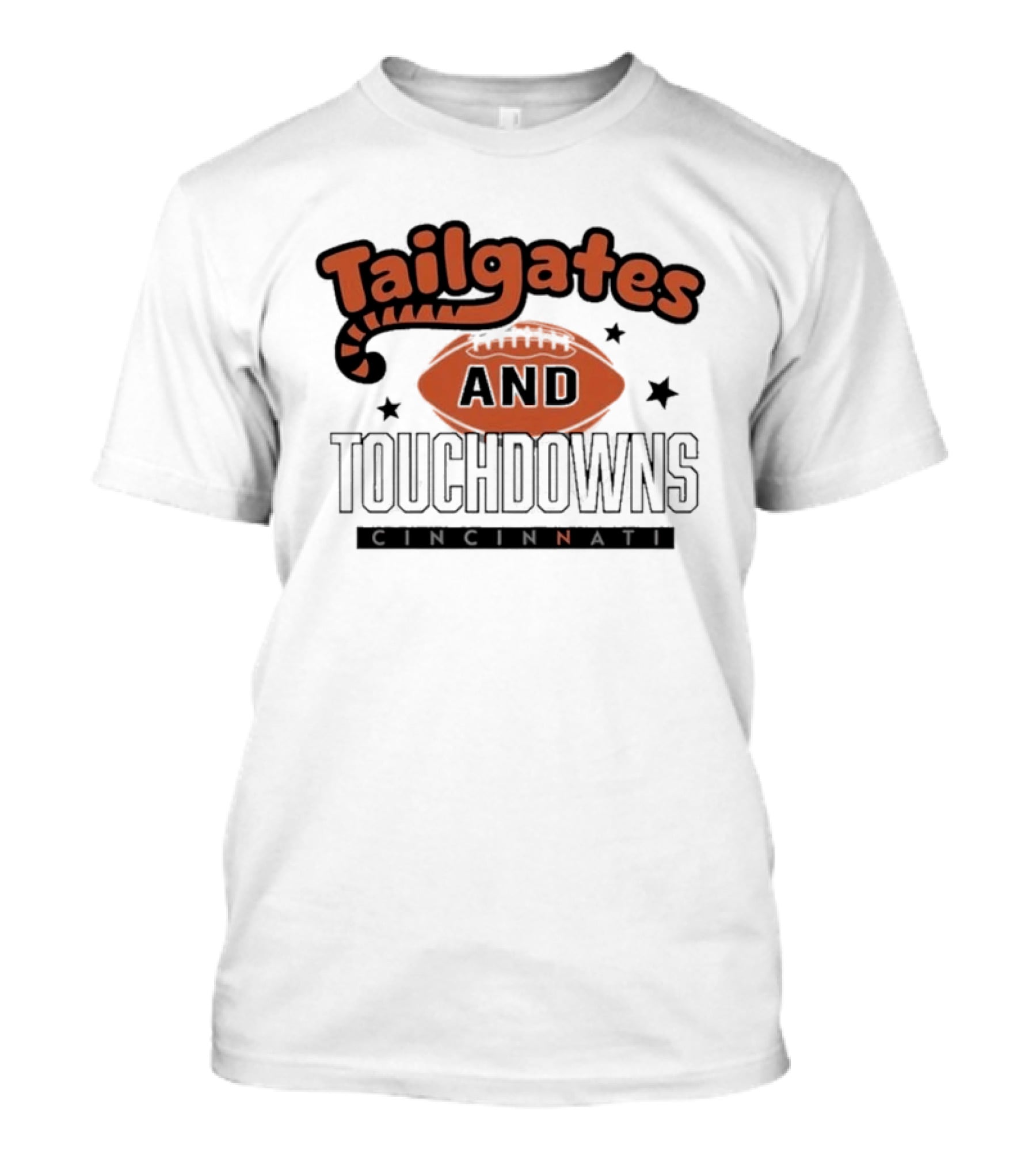 Tailgates And Touchdowns Cincinnati Bengals Football Fan Gear T-Shirt