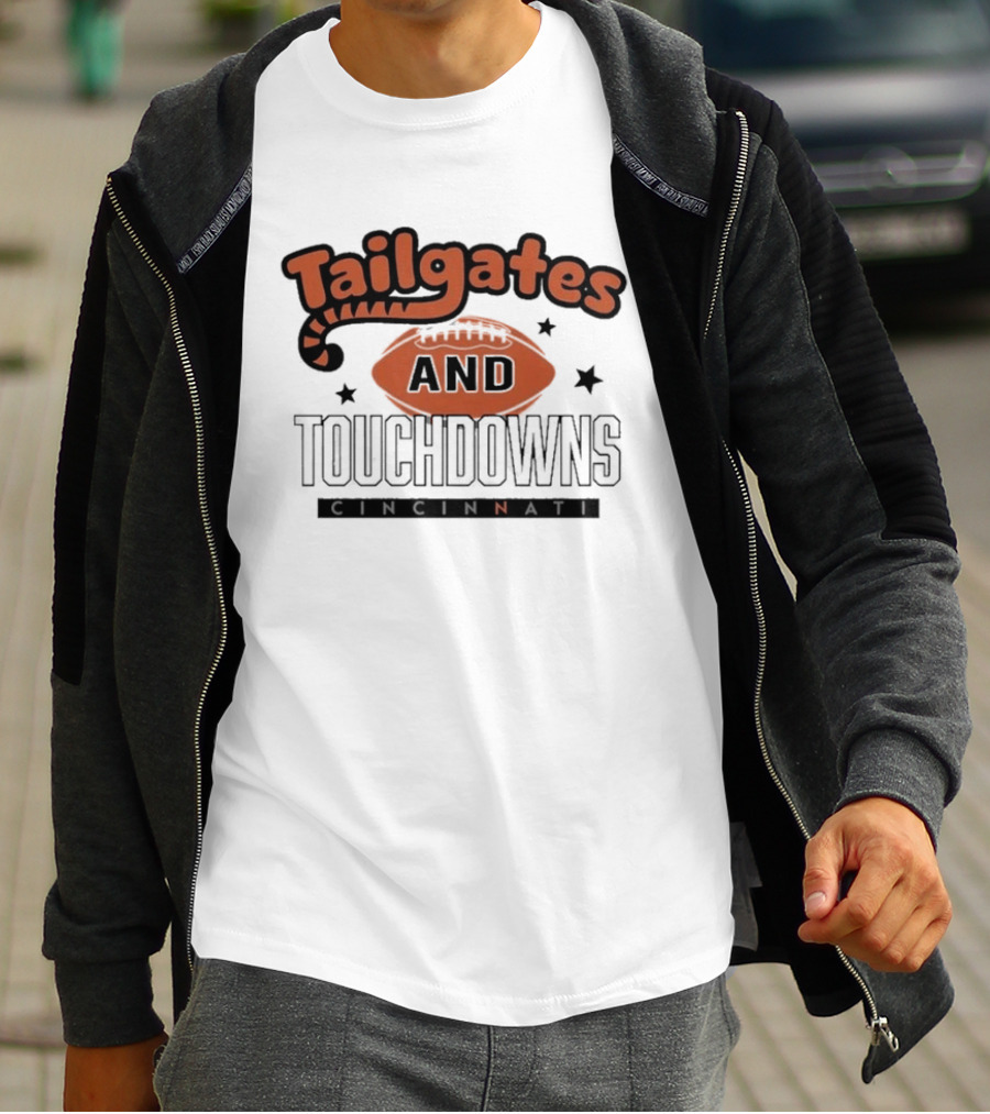 Tailgates And Touchdowns Cincinnati Bengals Football Fan Gear T-Shirt