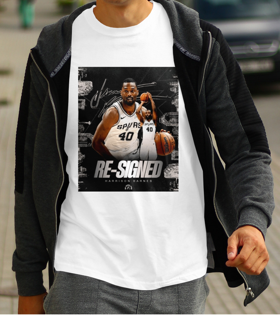Re Signed Harrison Barnes Spurs 40 Basketball Return T-Shirt