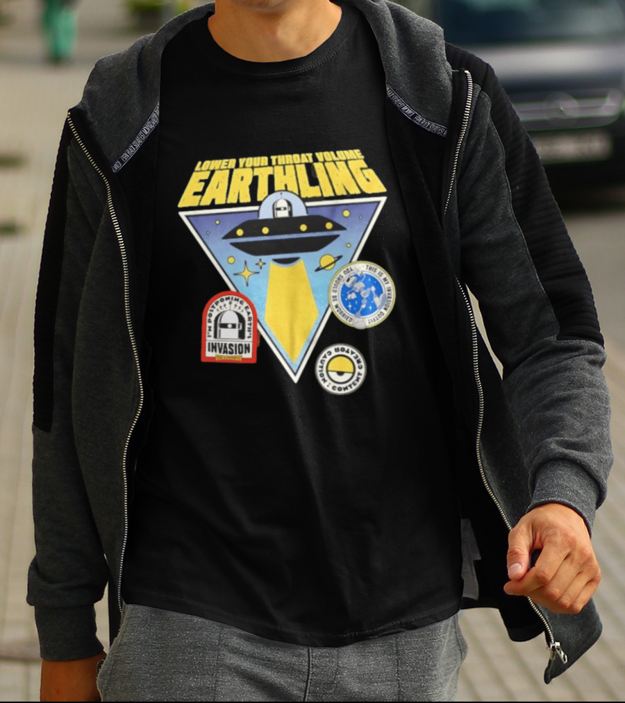 Lower Your Throat Volume Earthling Invasion Postponed Futurama Bender Planet Express Delivery T-Shirt