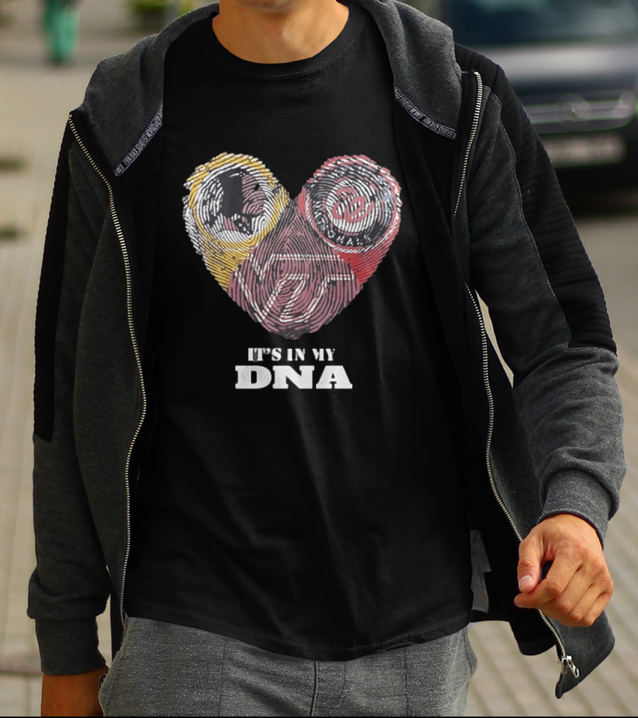 It's In My DNA Virginia Tech Hokies VT Heart Fingerprint T-Shirt