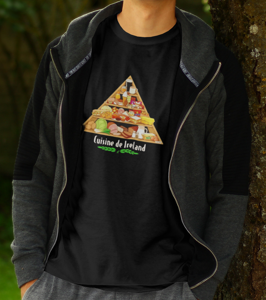 Cuisine De Ireland Humorous Cartoon Food Pyramid T-Shirt