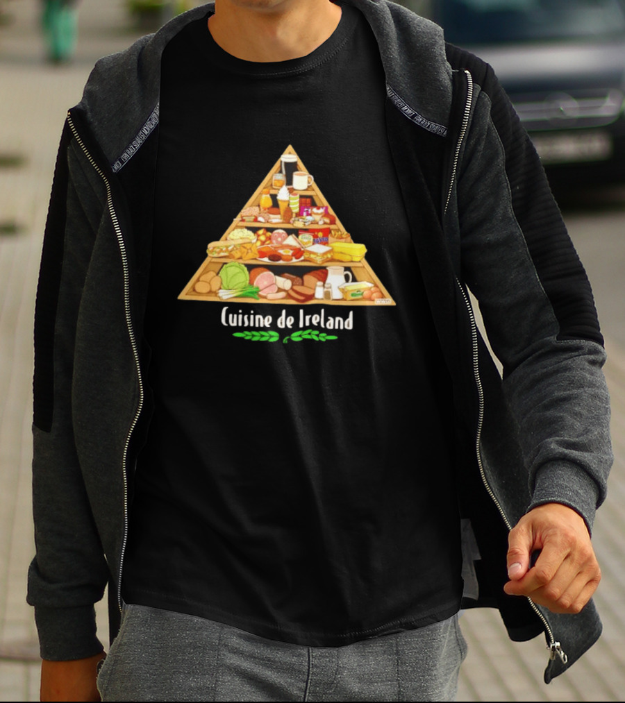 Cuisine De Ireland Humorous Cartoon Food Pyramid T-Shirt