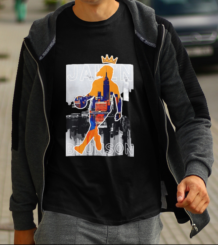 King Of New York Jalen Brunson New York Knicks NBA 2026 Skyline T-Shirt