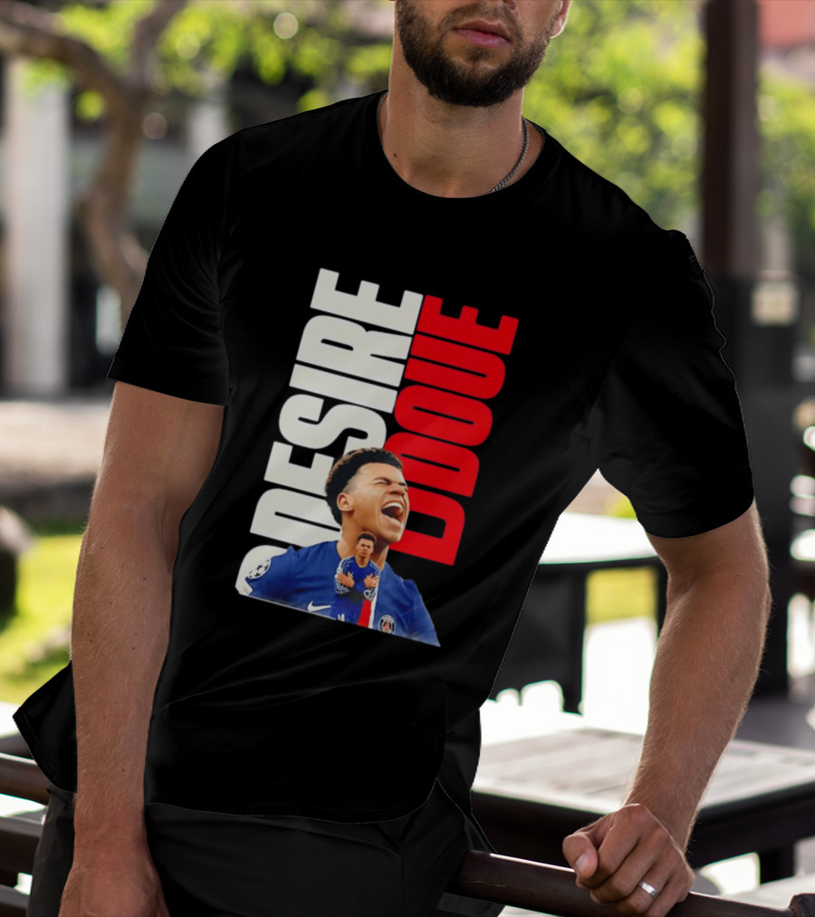 Désiré Doué Celebrating PSG Paris Saint Germain Player T-Shirt