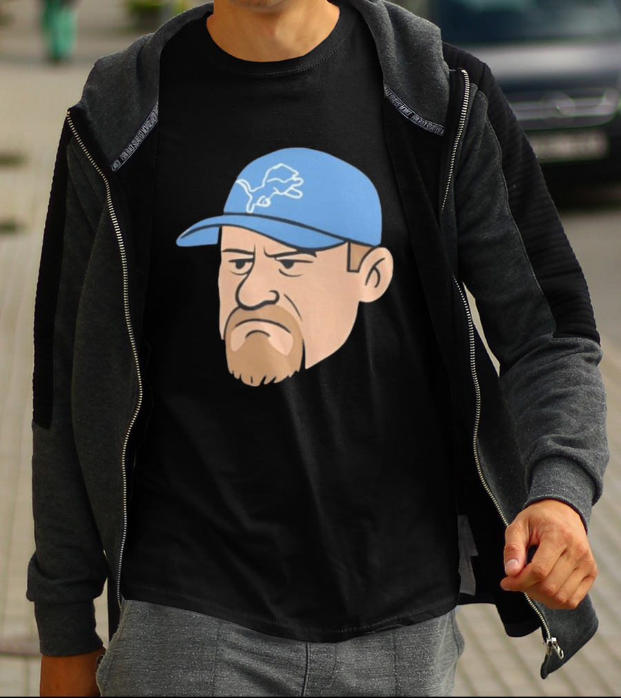Detroit Lions Grumpy Man With Hat Football Team Fan T-Shirt