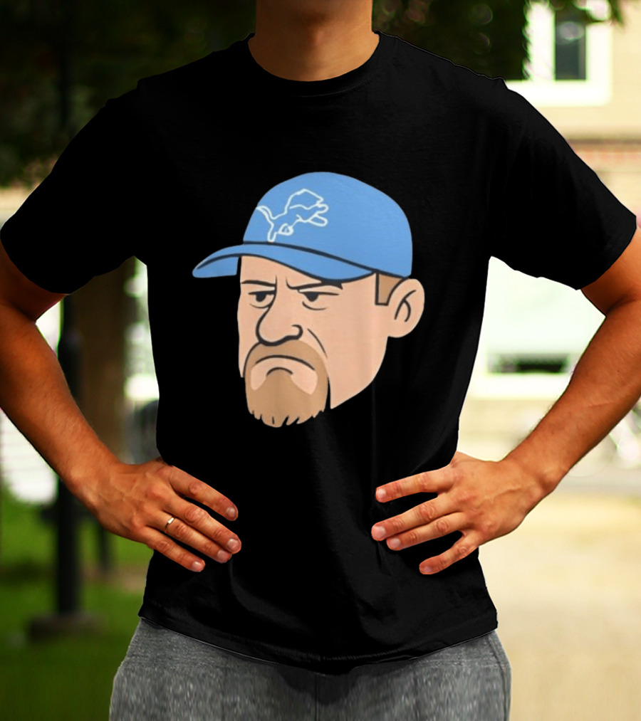 Detroit Lions Grumpy Man With Hat Football Team Fan T-Shirt