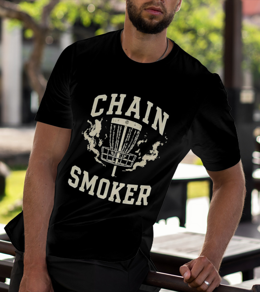 Disc Golf Fanatic Chain Smoker With Basket And Chains T-Shirt